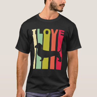 1 I Liebe Dackel gestörter Vintager Hund Lover T-Shirt