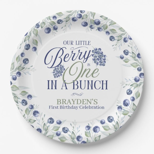 1 in einem Haufen zum ersten Geburtstag Pappteller (Vorderseite)