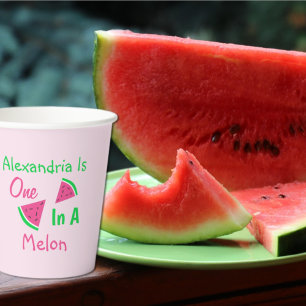 1 in einem Melon 1. Geburtstag Pappbecher
