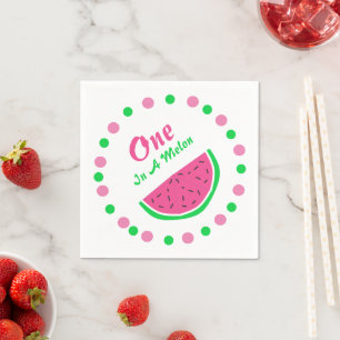 1 in einem Melon 1. Geburtstag Serviette