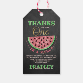 1 in einem Melon Chalkboard 1. Geburtstag Vielen D Geschenkanhänger