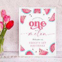 1 in Melon Watermelon 1. Geburtstag Willkommen