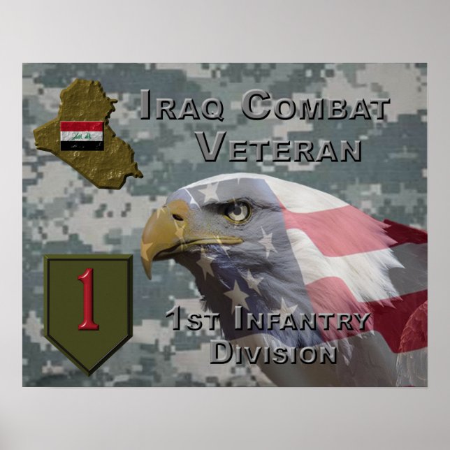 1. Infanterie Div Irak Combat Veteran Poster (Vorne)