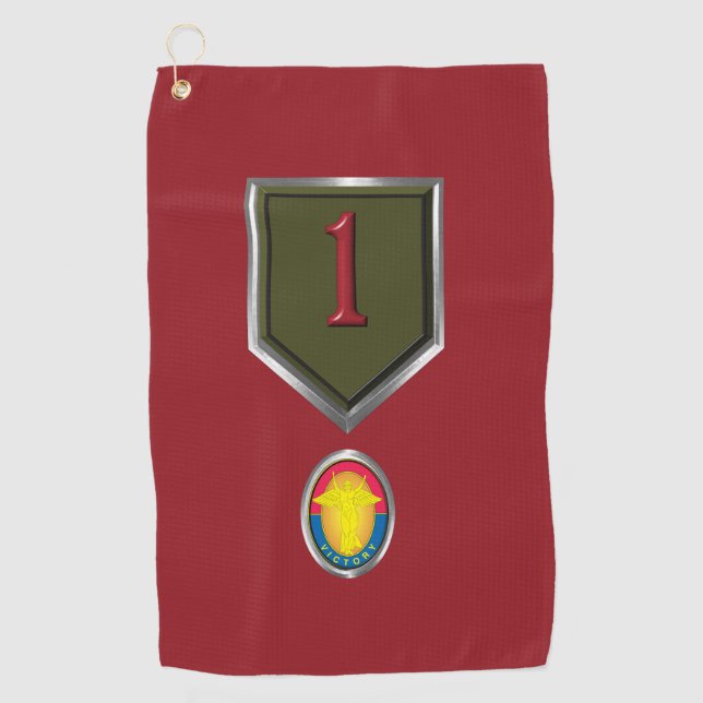 1. Infanterie-Division „Big Red One“ individuelles Golfhandtuch (Vorderseite)