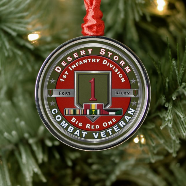 1. Infanterie Division Desert Storm Veteran Ornament Aus Metall (Baum)