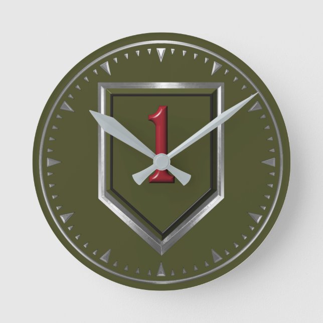 1. Infanterie-Division Keepake Runde Wanduhr (Vorderseite)