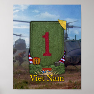 1. Infanterie-Division Vietnam War Patch Print Poster