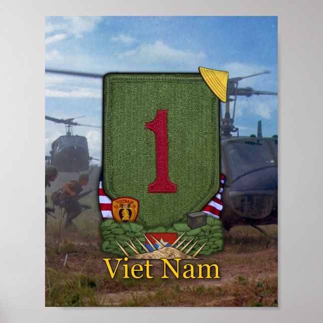 1. Infanterie-Division Vietnam War Patch Print Poster (Vorne)