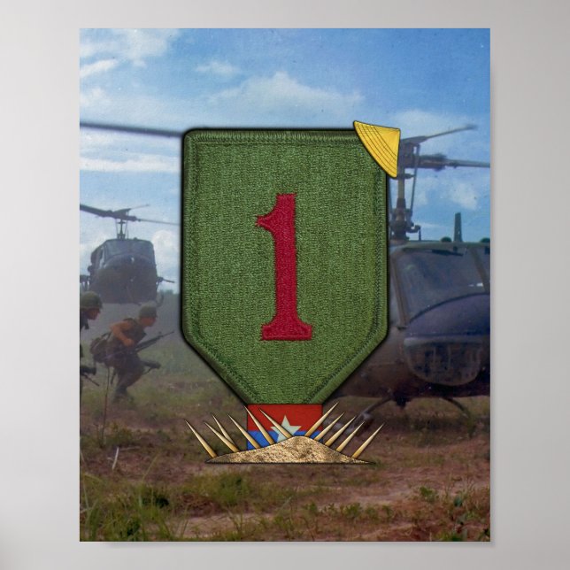 1. Infanterie-Division Vietnam War Patch Print Poster (Vorne)