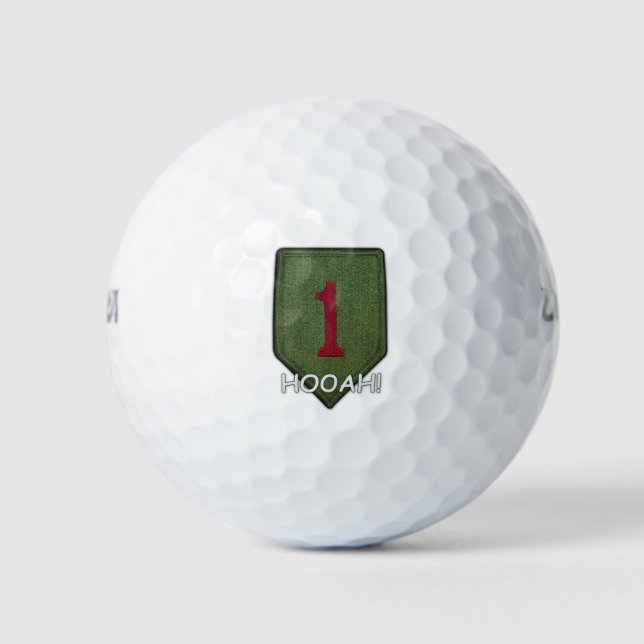 1. Infanterie groß rot 1 ein Veteran Veteranen Pat Golfball (Vorderseite)