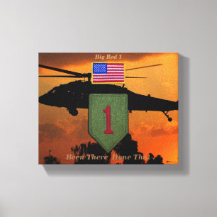 1. Infanterie großer roter 1 Veteranen-Tierpflaste Leinwanddruck