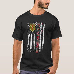 1. Infanterieabteilung Amerikanische Flagge Militä T-Shirt