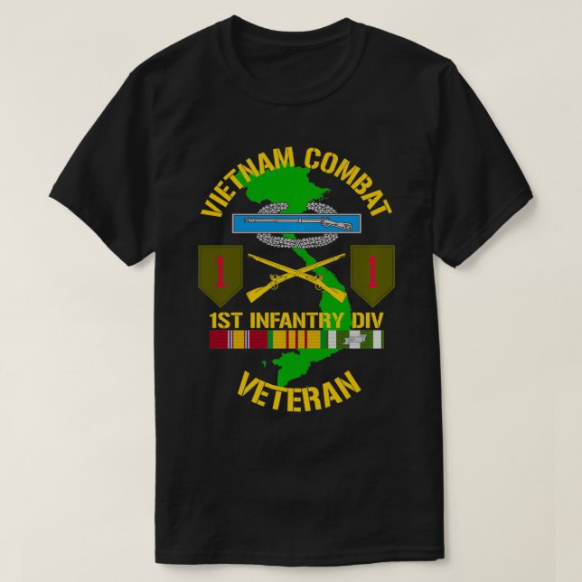 1. Infanterieabteilung Vietnam Combat Veteran T-Shirt (Design vorne)