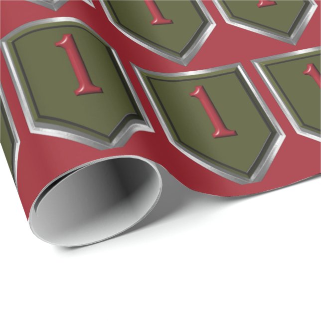 1. Infanteriedivision - Gerahmter Patch Geschenkpapier (Rolleneckpunkt)