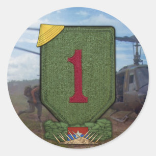 1. Infanteriedivision-Vietnamkriegflecken INF Div. Runder Aufkleber