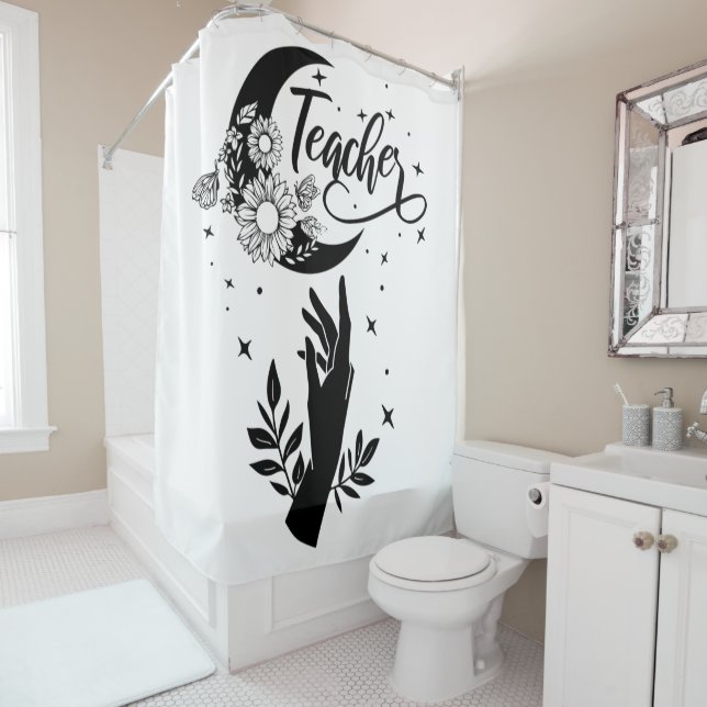 1- Inspirationslehrer-Hemd, Minimalistisch Teacher Duschvorhang (Beispiel)