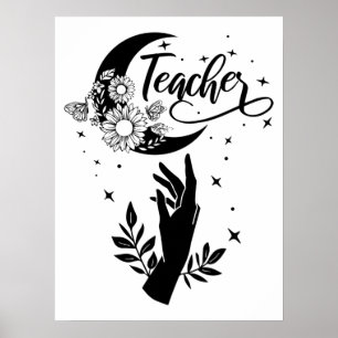 1- Inspirationslehrer-Hemd, Minimalistisch Teacher Poster