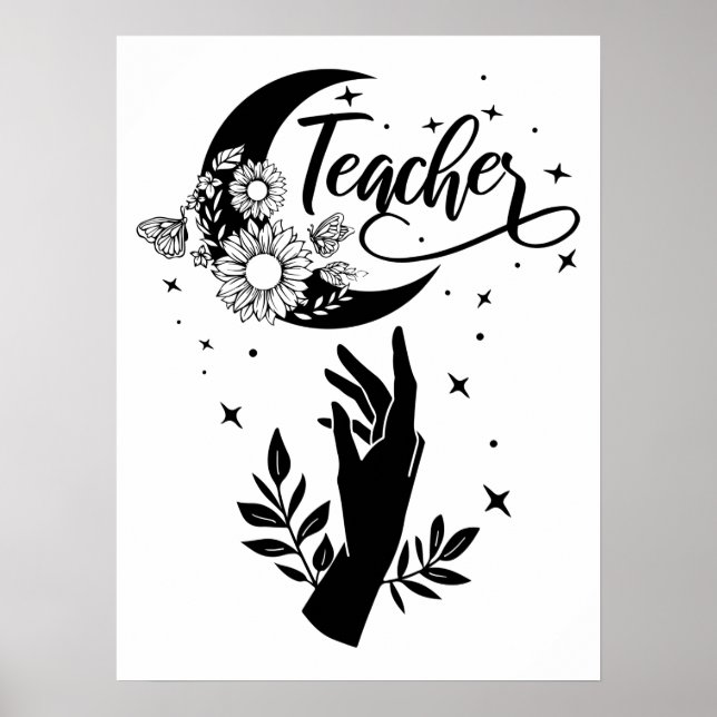 1- Inspirationslehrer-Hemd, Minimalistisch Teacher Poster (Vorne)