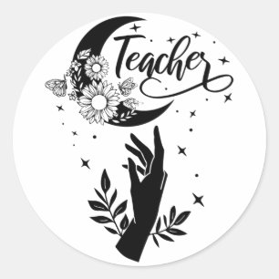 1- Inspirationslehrer-Hemd, Minimalistisch Teacher Runder Aufkleber