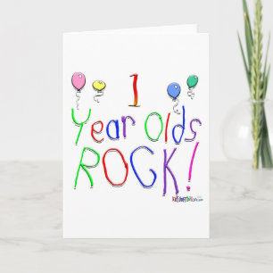 1 Jahr Alter Rock! Grußkarte Karte
