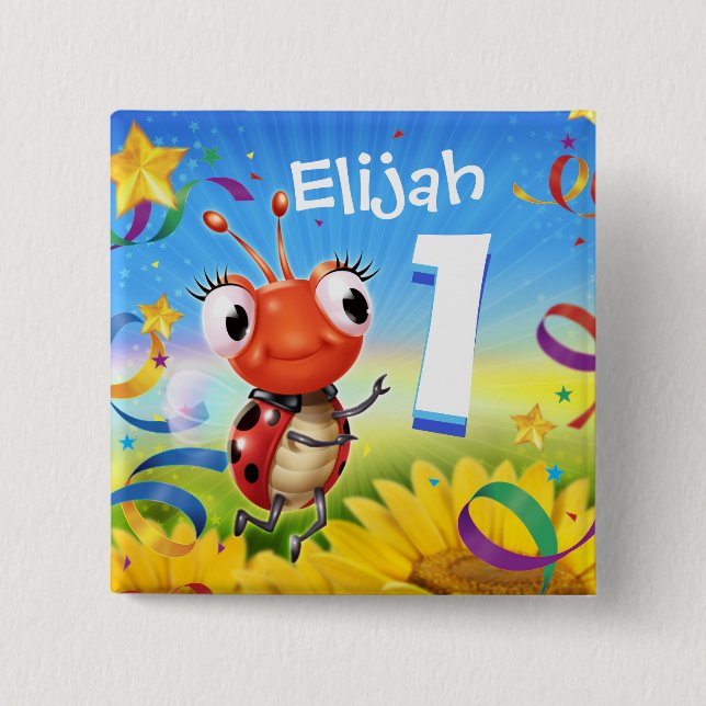 1 Jahr altes Abzeichen für benutzerdefinierte Gebu Button (Vorderseite)