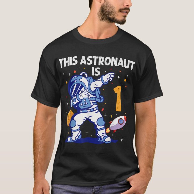 1 Jahr Astronautenraumplanet 1. Geburtstag Junge T-Shirt (Vorderseite)