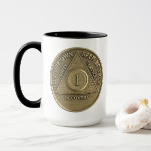 1 Jahr CUSTOM NAME Sober Coin Jubiläum Tasse