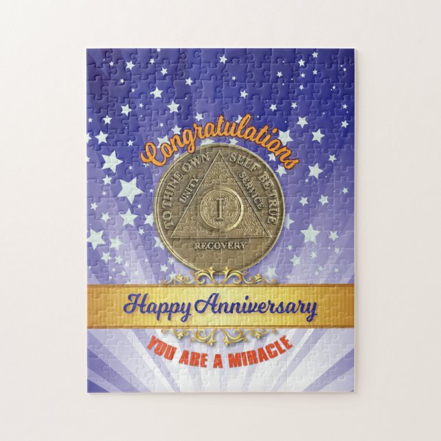 1 Jahr Erholung Münzjubiläum Sie sind ein Wunder Puzzle (Vertikal)