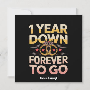 1 Jahr für immer bis zum 1. Hochzeitstag Einladung
