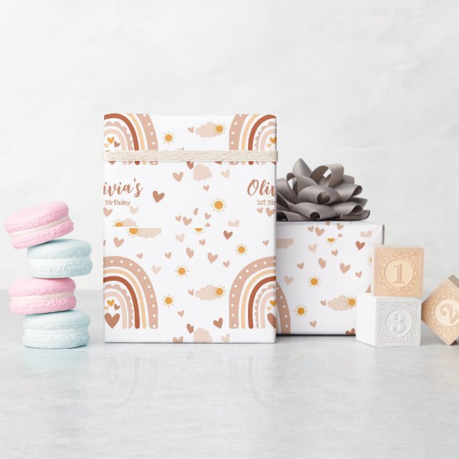 1 Jahr Geburtstag Mädchen Geschenkpapier (Babyparty)