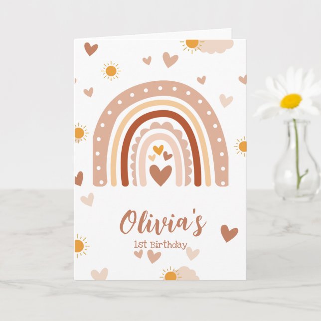 1 Jahr Geburtstag Mädchen Karte (Kleine Pflanze)