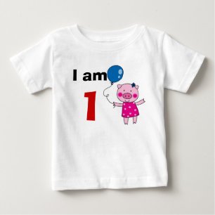 1 Jahr Geburtstagsgeschenk (niedliches Schwein) Baby T-shirt