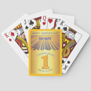 1 Jahr   Golden Ray 12-Schritte CUSTOM NAME Spielkarten