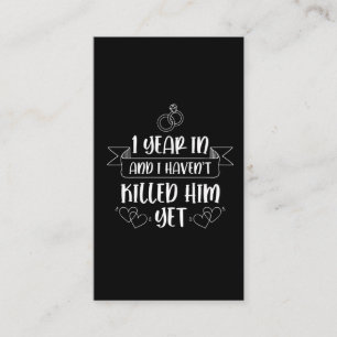 1 Jahr Husband-Ehefrau 1. Hochzeitstag Visitenkarte