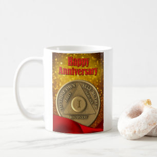 1 Jahr INDIVIDUELLER NAME AA Glitzer Münze Kaffeetasse