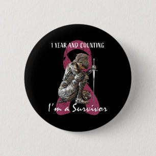 1 Jahr Krebs Gratis rosa Brustkrebs Überleben Gif Button