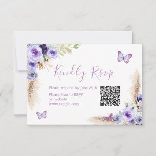 1 Jahr Schmetterling Geburtstag Qr Rsvp Karte
