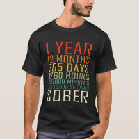 1 Jahr Sobriety Jahrestag 1 Jahre nüchtern