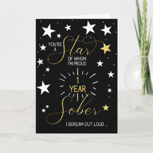 1 Jahr Sobriety Jubiläum Sie sind ein Star Karte