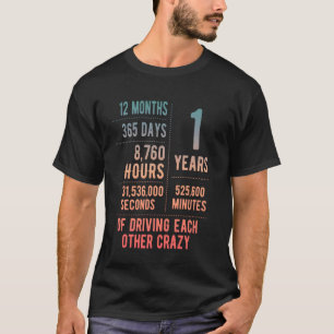 1 Jahr verheiratet Lustiger 1. Hochzeitstag T-Shirt