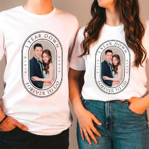 1 Jahr vorbei 1. Hochzeitstag mit Foto T-Shirt