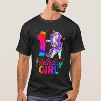 1 Jahre alt Einhorn Flossing 1. Geburtstag Girl Si T-Shirt