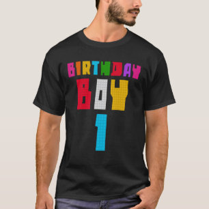 1 Jahre alt Geburtstag Junge Master Builder Block T-Shirt