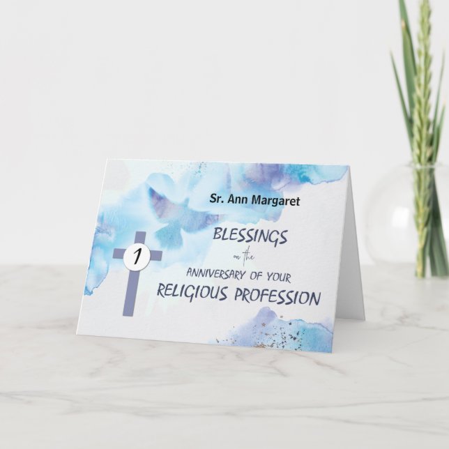 1. Jahrestag der religiösen Tätigkeit Karte (Vorderseite)