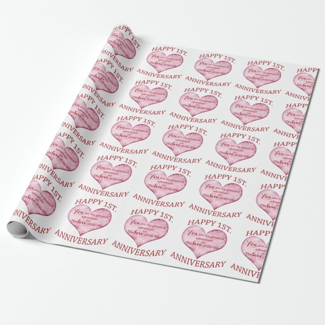 1. Jahrestag Geschenkpapier (Ungerollt)