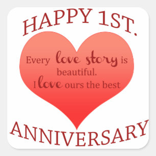 1. Jahrestag Quadratischer Aufkleber