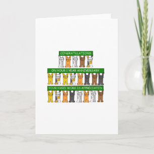 1-jähriges Arbeitsjubiläum für Mitarbeiter Karte