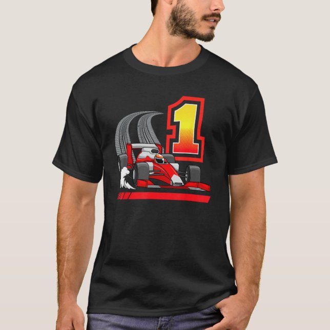 1-jähriges Kleinkind Formel Racing Auto 1. Geburts T-Shirt (Vorderseite)