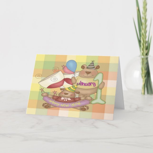 1. Januar Feiertagskarte (Vorderseite)