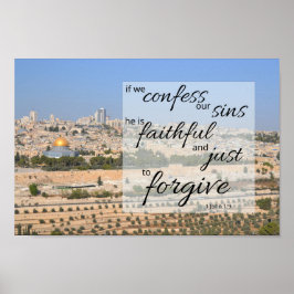 1 Johannes 1:9 Poster Druck | Er vergibt Sünden